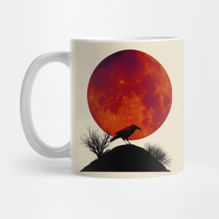 Raven and full moon Mug